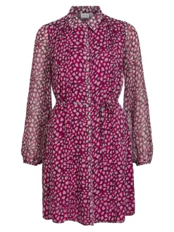 VIFALIA ROE L/S SHORT SHIRT DRESS/SU/PB cattleya orchid