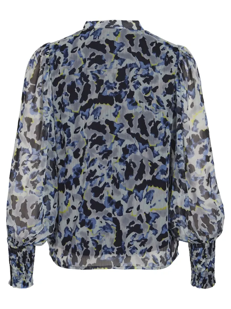VIFALIA TWI TIE NECK L/S TOP/DFS cornstalk