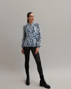 VIFALIA TWI TIE NECK L/S TOP/DFS cornstalk