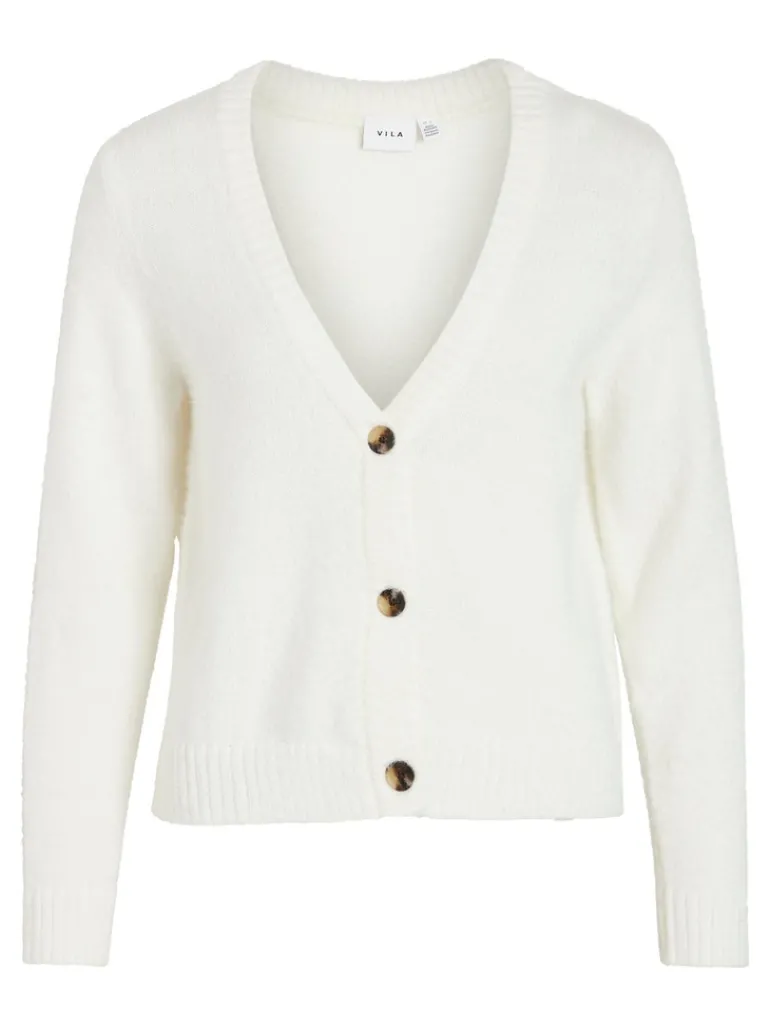 VIFEAMI L/S KNIT CARDIGAN/SU-FAV NX/1 cloud dancer