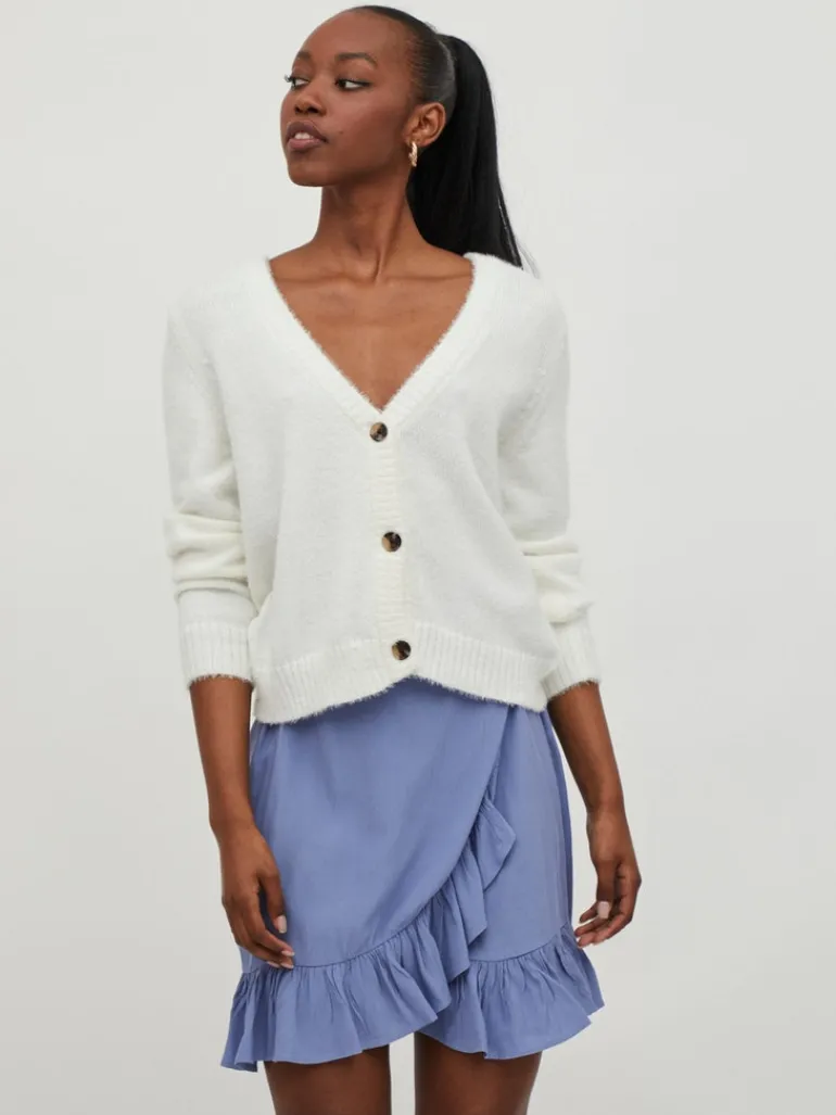 VIFEAMI L/S KNIT CARDIGAN/SU-FAV NX/1 cloud dancer