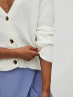 VIFEAMI L/S KNIT CARDIGAN/SU-FAV NX/1 cloud dancer