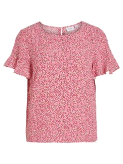 VIFINI FLOUNCE S/S TOP - NOOS pink yarrow