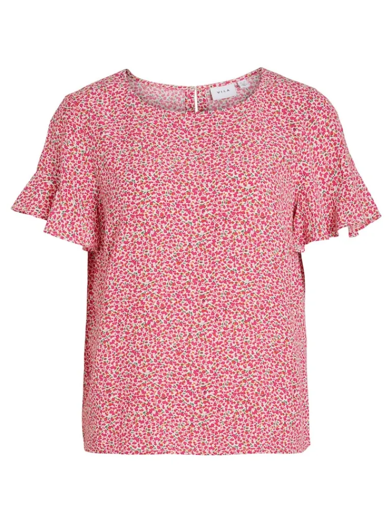 VIFINI FLOUNCE S/S TOP - NOOS pink yarrow