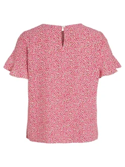 VIFINI FLOUNCE S/S TOP - NOOS pink yarrow