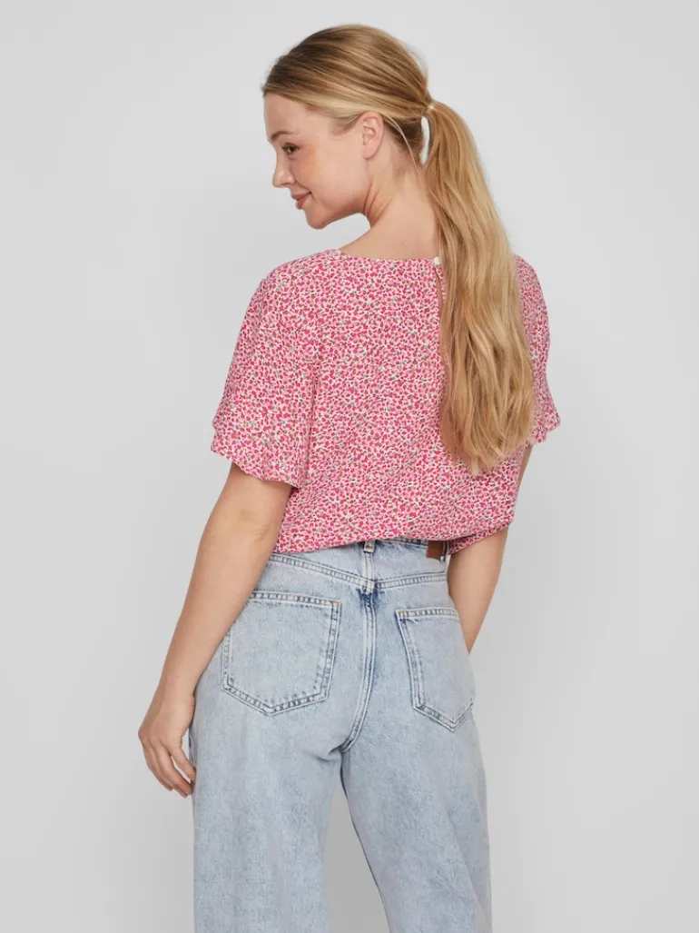 VIFINI FLOUNCE S/S TOP - NOOS pink yarrow