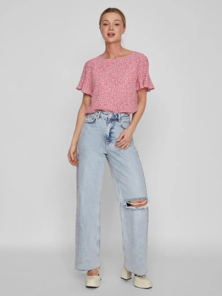 VIFINI FLOUNCE S/S TOP - NOOS pink yarrow