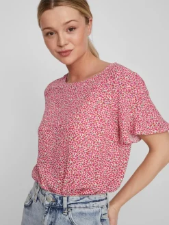 VIFINI FLOUNCE S/S TOP - NOOS pink yarrow