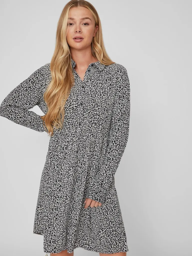 VIFINI L/S SHIRT DRESS/SU - NOOS black2