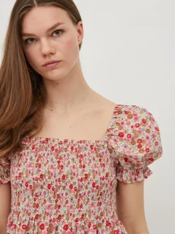 VIFLOWS SQUARENECK 2/4 DRESS cloud dancer