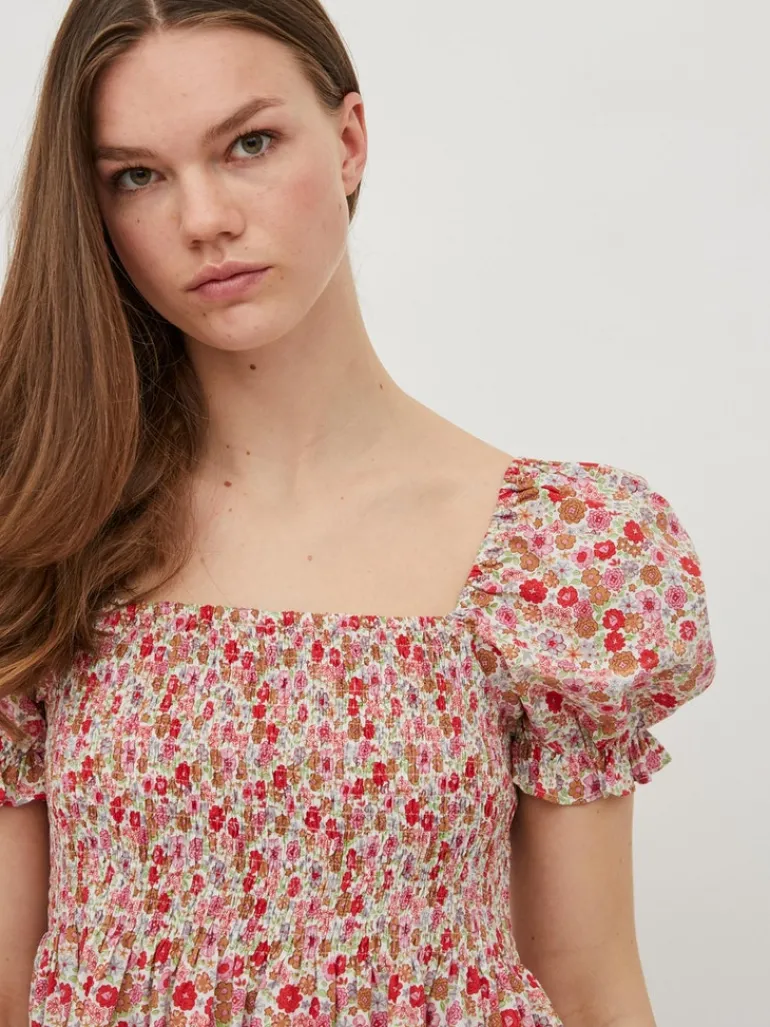 VIFLOWS SQUARENECK 2/4 DRESS cloud dancer