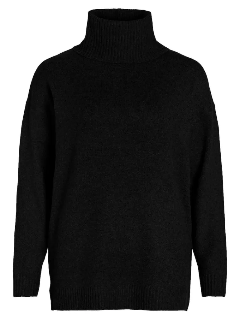 VIHINNA L/S ROLLNECK KNIT TOP/SU black