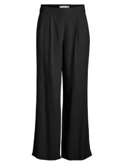VIJOLANDA HW LINEN BLEND PANTS - NOOS black beauty