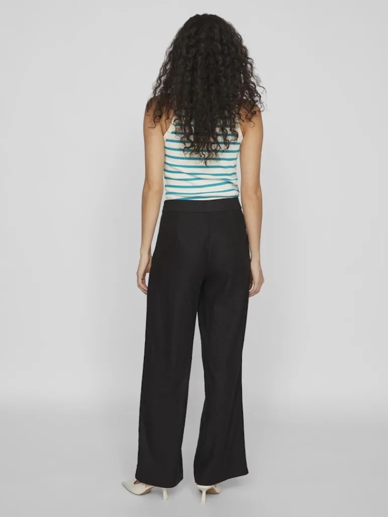 VIJOLANDA HW LINEN BLEND PANTS - NOOS black beauty