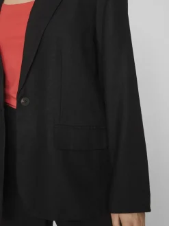 VIJOLANDA L/S LINEN BLEND BLAZER - NOOS black beauty