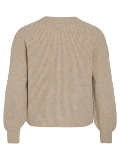 VIKACHEL O-NECK L/S KNIT TOP/R/1 natural melange