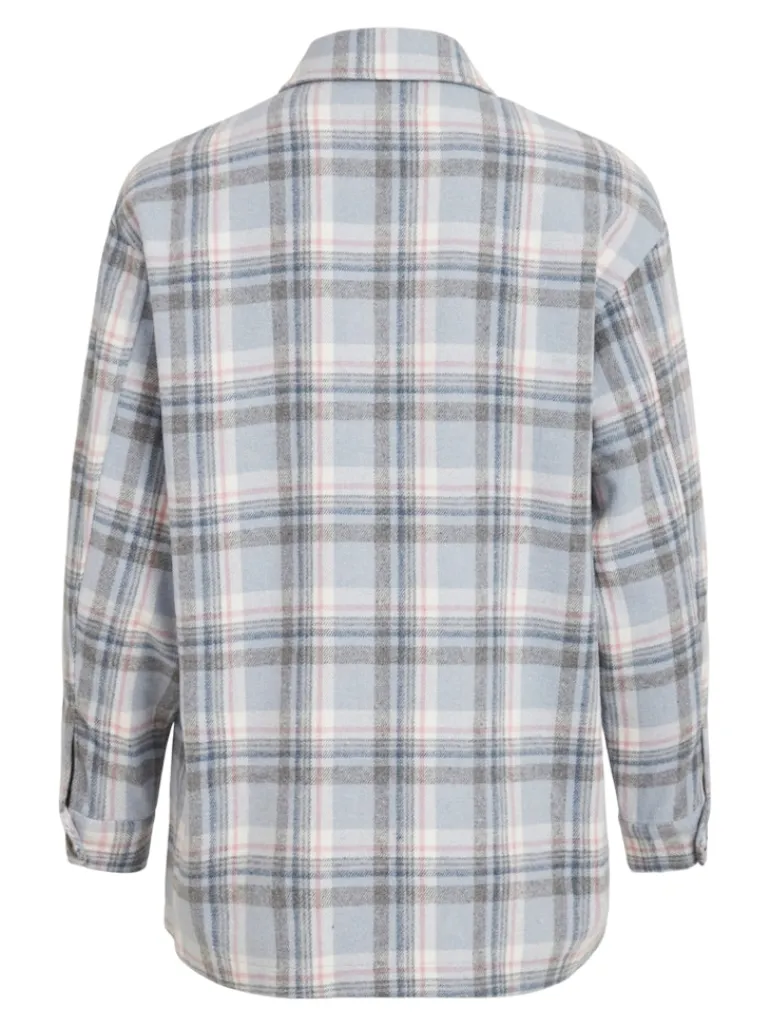 VIKIKI L/S SHACKET cashmere blue