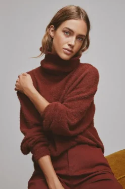 VILAJULI ROLLNECK L/S KNIT - NOOS fired brick