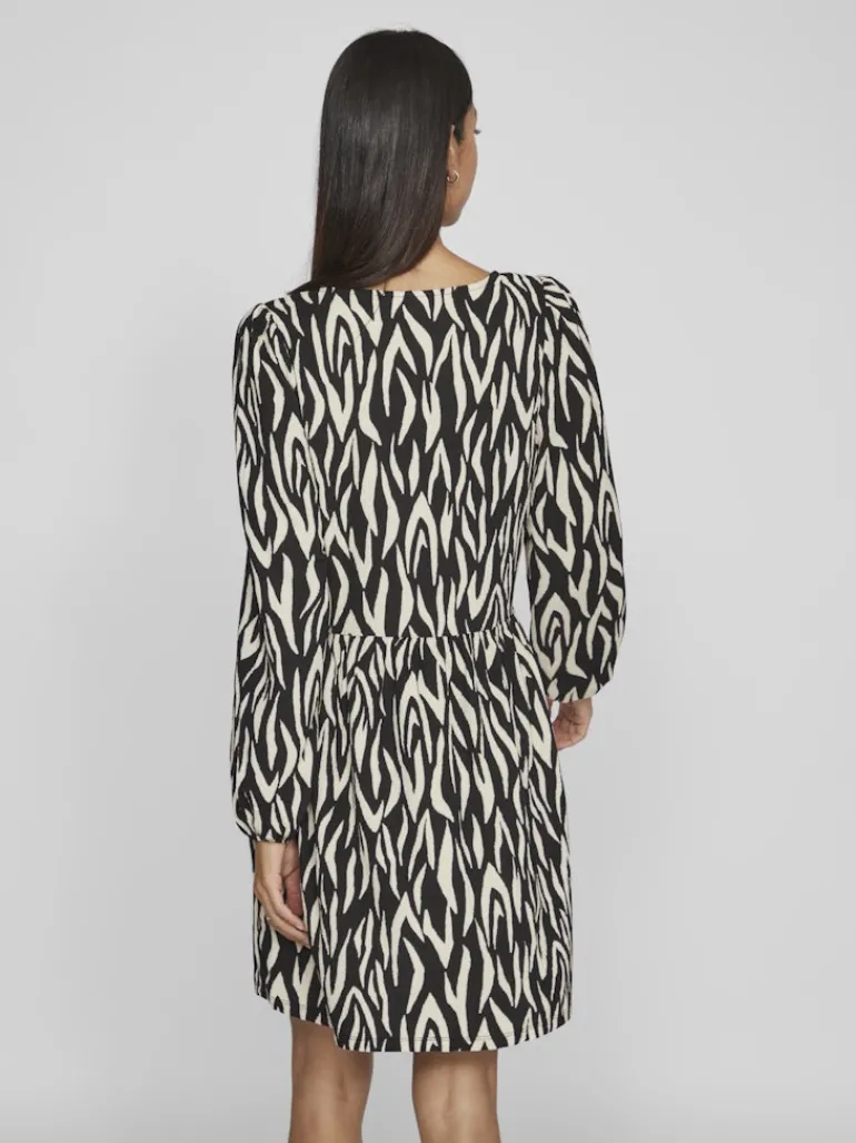 VILAYA LULA V-NECK L/S DRESS/SU/LC black