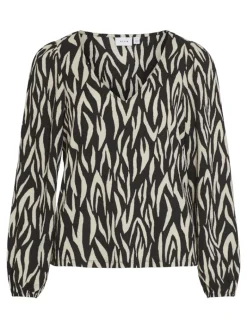 VILAYA LULA V-NECK L/S TOP/SU/LC black