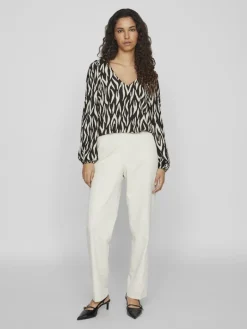 VILAYA LULA V-NECK L/S TOP/SU/LC black
