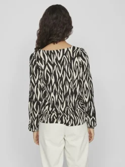 VILAYA LULA V-NECK L/S TOP/SU/LC black