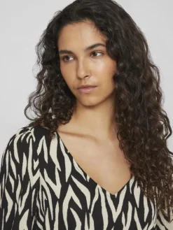 VILAYA LULA V-NECK L/S TOP/SU/LC black