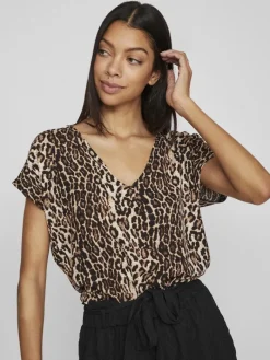 VILAYA S/S V-NECK TOP black