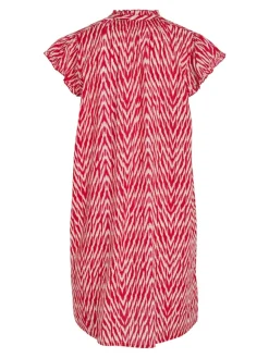 VILEDA KIRA V-NECK S/S SHORT DRESS/SU/F pink yarrow
