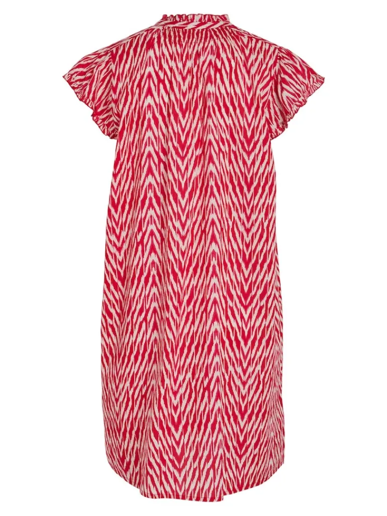 VILEDA KIRA V-NECK S/S SHORT DRESS/SU/F pink yarrow