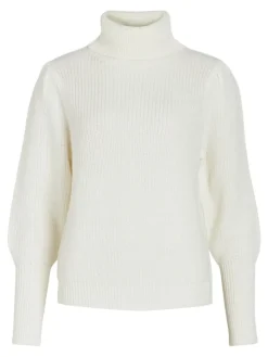 VILOU NEW ROLLNECK L/S KNIT TOP - NOOS white alyssum
