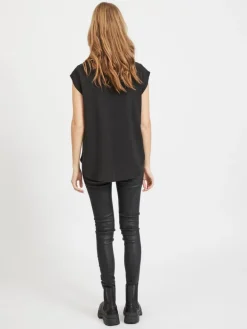 VILOVIE CAPSLEEVE TOP/SU - NOOS black