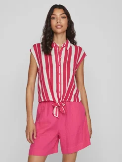 VILULLY S/L TIE TOP pink yarrow