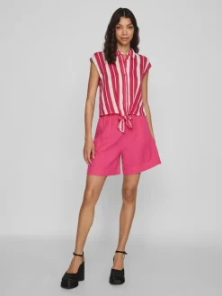 VILULLY S/L TIE TOP pink yarrow