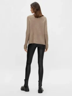 VIMADELIA V-NECK L/S KNIT TOP - NOOS fungi