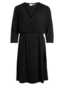 VIMOONEY 3/4 WRAP DRESS black