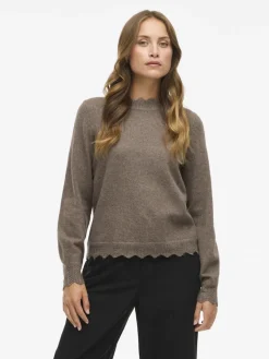VINIKOLINA O-NECK L/S KNIT TOP - NOOS falcon