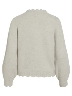 VINIKOLINA O-NECK L/S KNIT TOP - NOOS super light natural melan