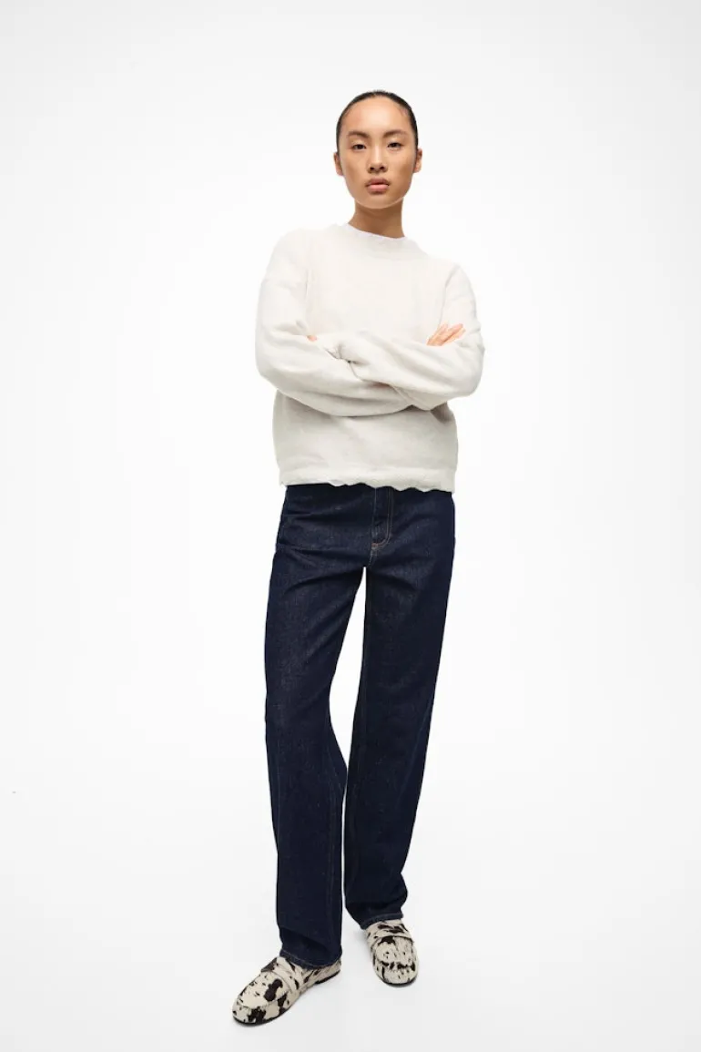VINIKOLINA O-NECK L/S KNIT TOP - NOOS super light natural melan
