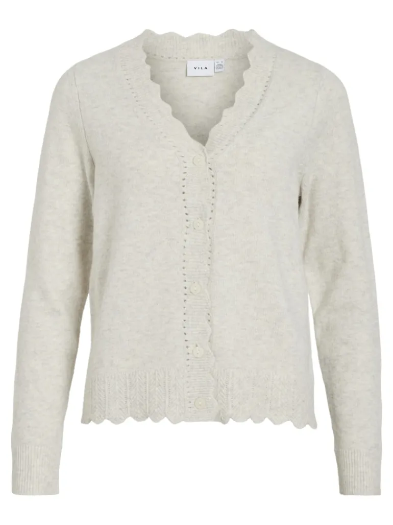 VINIKOLINA V-NECK L/S KNIT CARDIGAN super light natural melan