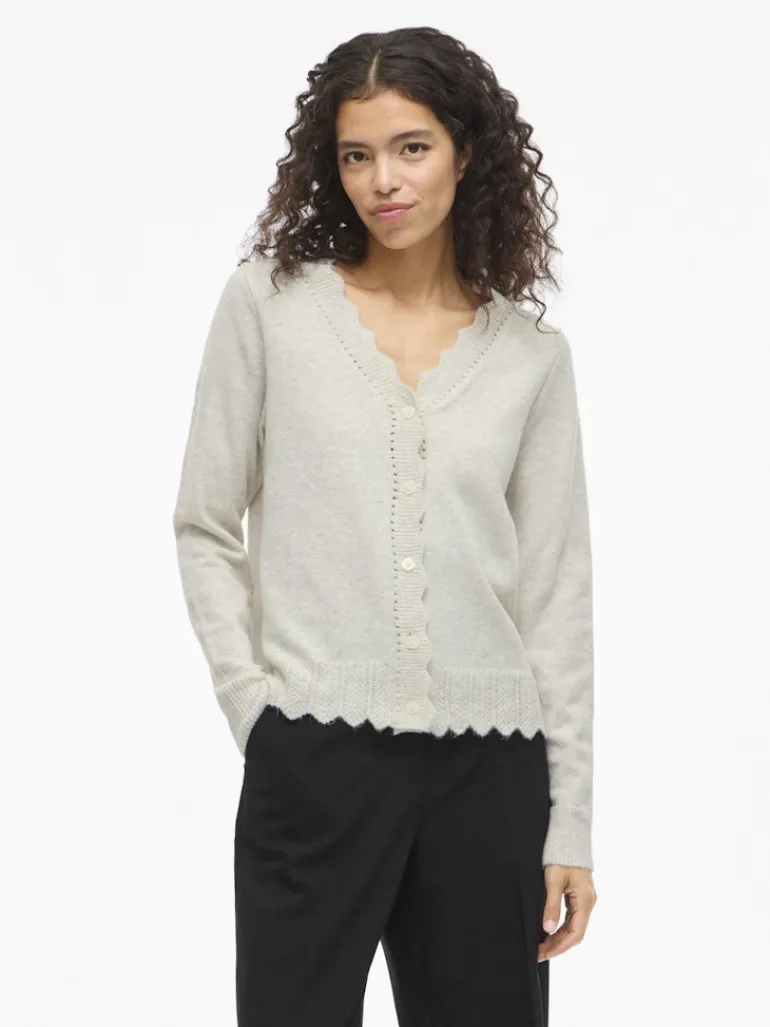 VINIKOLINA V-NECK L/S KNIT CARDIGAN super light natural melan