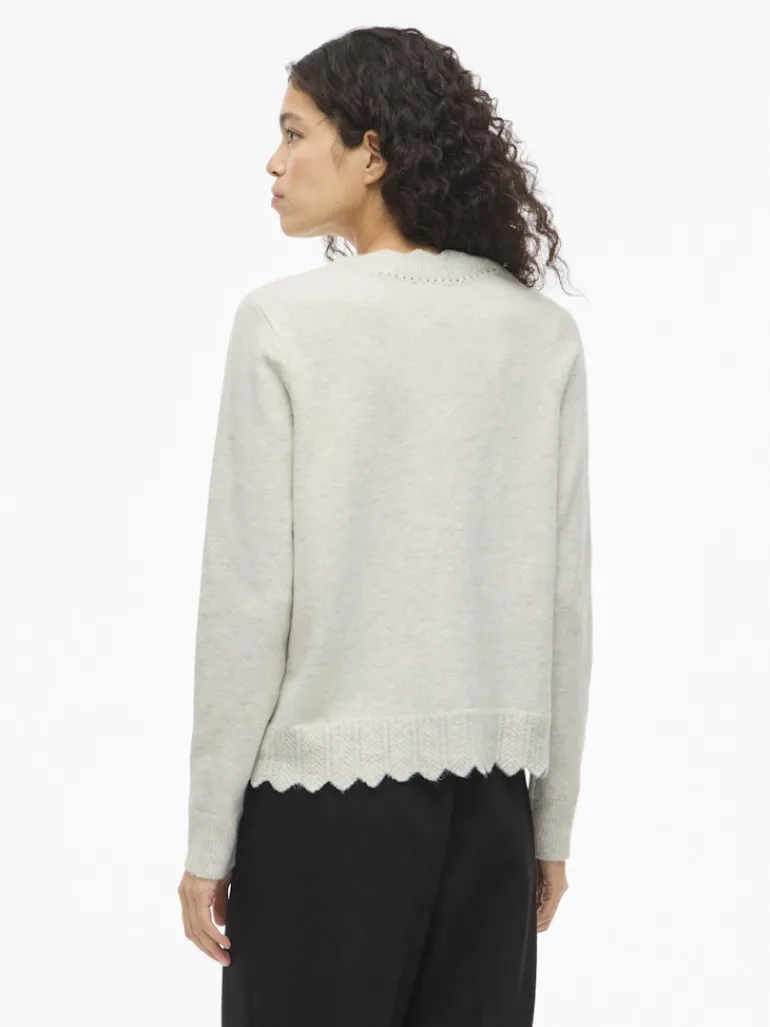 VINIKOLINA V-NECK L/S KNIT CARDIGAN super light natural melan