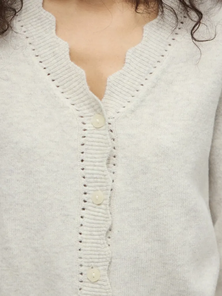 VINIKOLINA V-NECK L/S KNIT CARDIGAN super light natural melan