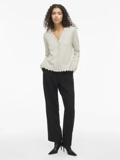 VINIKOLINA V-NECK L/S KNIT CARDIGAN super light natural melan