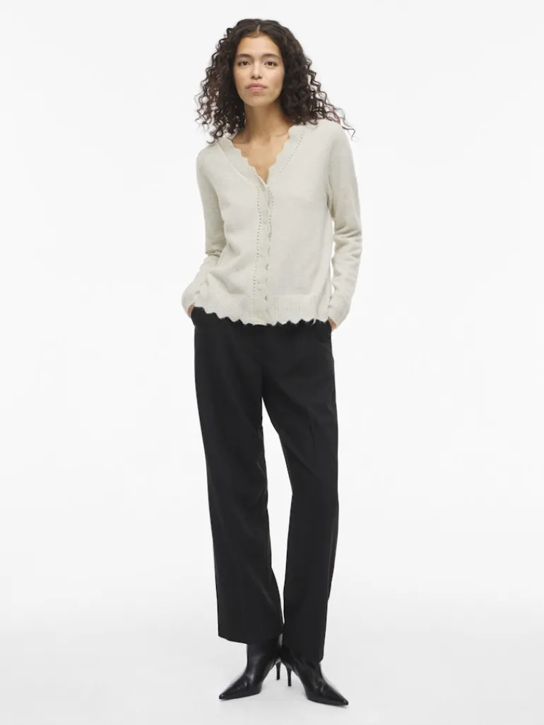 VINIKOLINA V-NECK L/S KNIT CARDIGAN super light natural melan