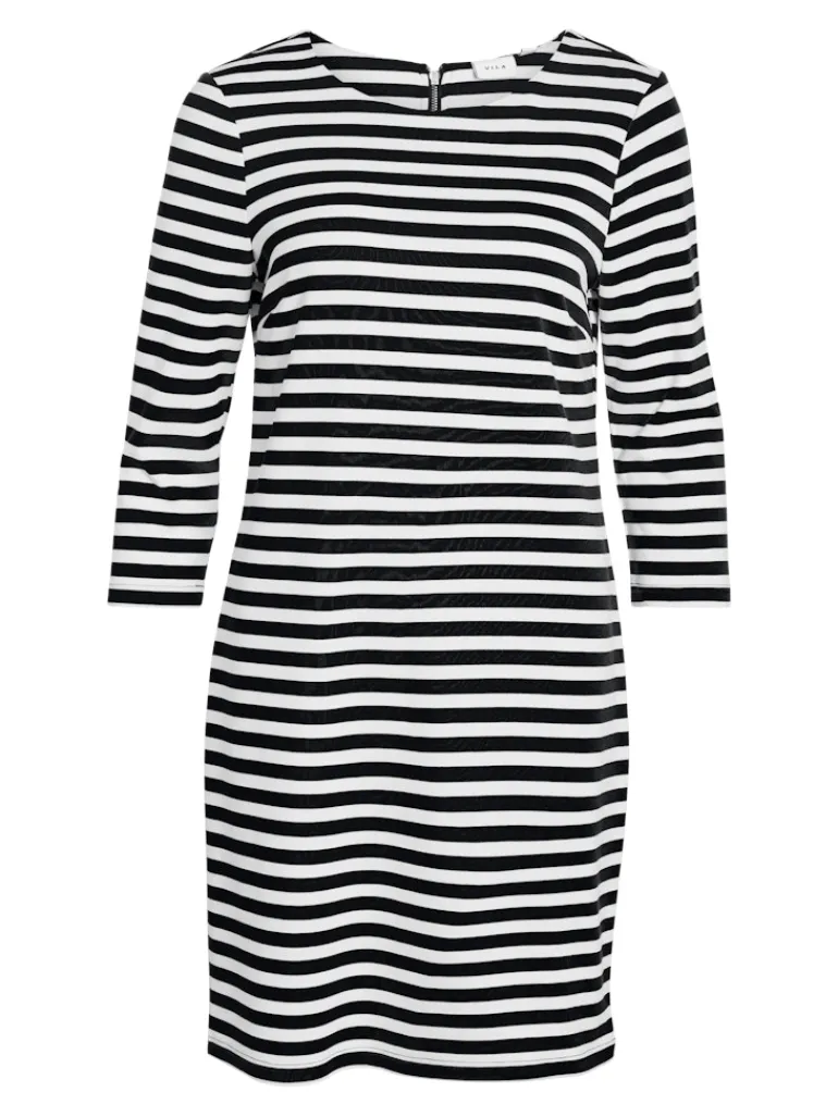 VININNY 3/4 O-NECK DRESS - NOOS black beauty