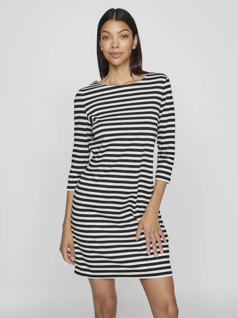 VININNY 3/4 O-NECK DRESS - NOOS black beauty