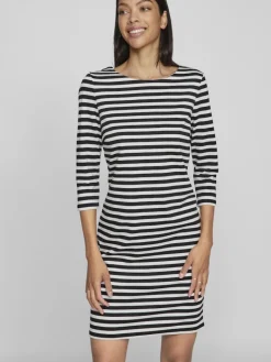 VININNY 3/4 O-NECK DRESS - NOOS black beauty