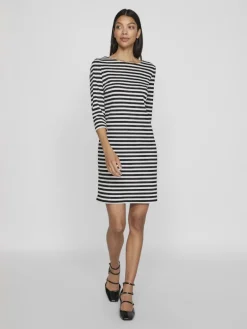 VININNY 3/4 O-NECK DRESS - NOOS black beauty