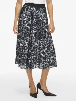 VINITBAN PRINT MIDI SKIRT - NOOS glacier gray